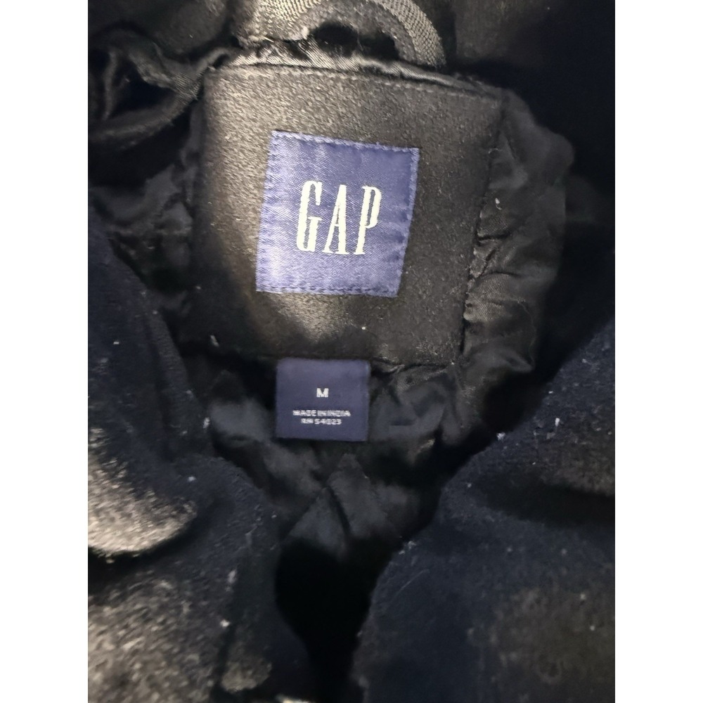 Vintage Gap Wool Deck Coat y2k Harrington Jacket Small men's black quilted Sz M - Picture 5 of 9